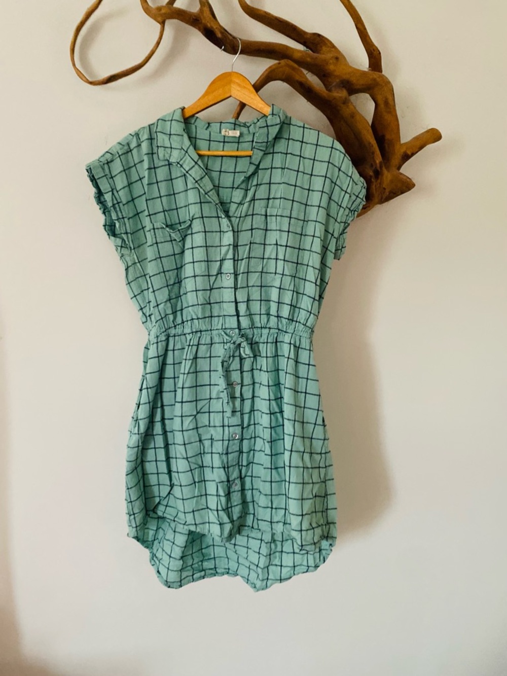 100% cotton button-down dress
